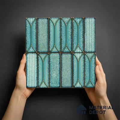 Faux Subway Wall Tile TL 06330  Aqua Drift 12 inch x 12 inch Ceramic Matte Finish - 9.5 mm | Suitable for Accent / Feature Walls, Bathroom, Kitchen Wall & Backsplashes | Please Expect a Slight Variation of Pattern