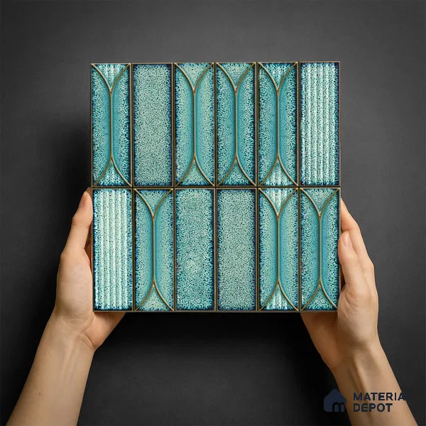Faux Subway Wall Tile TL 06330  Aqua Drift 12 inch x 12 inch Ceramic Matte Finish - 9.5 mm | Suitable for Accent / Feature Walls, Bathroom, Kitchen Wall & Backsplashes | Please Expect a Slight Variation of Pattern