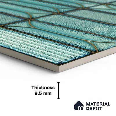 Faux Subway Wall Tile TL 06330  Aqua Drift 12 inch x 12 inch Ceramic Matte Finish - 9.5 mm | Suitable for Accent / Feature Walls, Bathroom, Kitchen Wall & Backsplashes | Please Expect a Slight Variation of Pattern