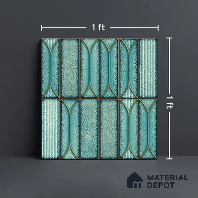Faux Subway Wall Tile TL 06330  Aqua Drift 12 inch x 12 inch Ceramic Matte Finish - 9.5 mm | Suitable for Accent / Feature Walls, Bathroom, Kitchen Wall & Backsplashes | Please Expect a Slight Variation of Pattern