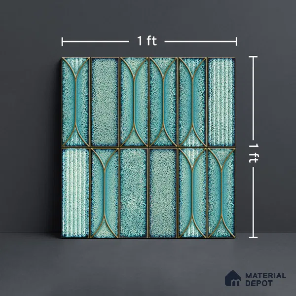 Faux Subway Wall Tile TL 06330  Aqua Drift 12 inch x 12 inch Ceramic Matte Finish - 9.5 mm | Suitable for Accent / Feature Walls, Bathroom, Kitchen Wall & Backsplashes | Please Expect a Slight Variation of Pattern