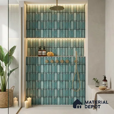 Faux Subway Wall Tile TL 06330  Aqua Drift 12 inch x 12 inch Ceramic Matte Finish - 9.5 mm | Suitable for Accent / Feature Walls, Bathroom, Kitchen Wall & Backsplashes | Please Expect a Slight Variation of Pattern