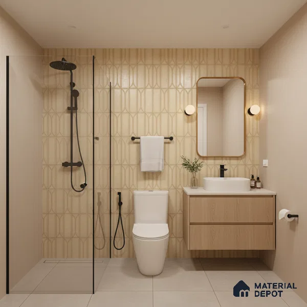 Faux Subway Wall Tile TL 06331 Marine Edge 12 inch x 12 inch Ceramic Matte Finish - 9.5 mm | Suitable for Accent / Feature Walls, Bathroom, Kitchen Wall & Backsplashes | Please Expect a Slight Variation of Pattern
