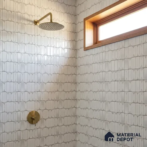 Faux Subway Wall Tile TL 06332 B Sea Curve 12 inch x 12 inch Ceramic Glossy Finish - 9.5 mm | Suitable for Accent / Feature Walls, Bathroom, Kitchen Wall & Backsplashes | Please Expect a Slight Variation of Pattern