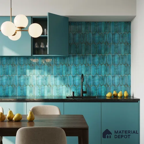 Faux Subway Wall Tile TL 06332 C Harbor 12 inch x 12 inch Ceramic Glossy Finish - 9.5 mm | Suitable for Accent / Feature Walls, Bathroom, Kitchen Wall & Backsplashes | Please Expect a Slight Variation of Pattern