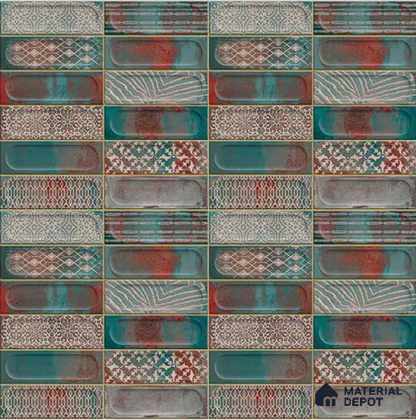 Faux Subway Wall Tile TL 06333 B Ovalite 12 inch x 12 inch Ceramic Matte Finish - 9.5 mm | Suitable for Accent / Feature Walls, Bathroom, Kitchen Wall & Backsplashes | Please Expect a Slight Variation of Pattern