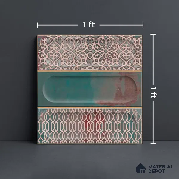 Faux Subway Wall Tile TL 06333 B Ovalite 12 inch x 12 inch Ceramic Matte Finish - 9.5 mm | Suitable for Accent / Feature Walls, Bathroom, Kitchen Wall & Backsplashes | Please Expect a Slight Variation of Pattern