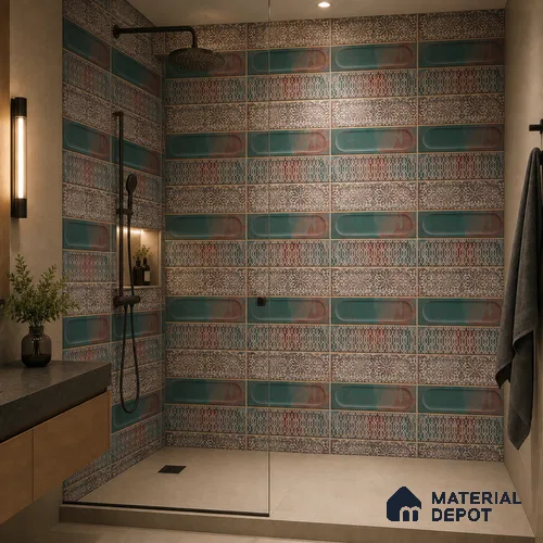 Faux Subway Wall Tile TL 06333 B Ovalite 12 inch x 12 inch Ceramic Matte Finish - 9.5 mm | Suitable for Accent / Feature Walls, Bathroom, Kitchen Wall & Backsplashes | Please Expect a Slight Variation of Pattern
