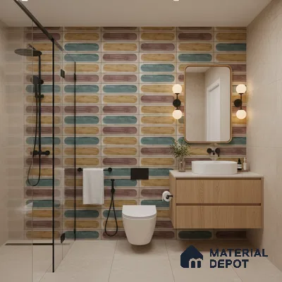 Faux Subway Wall Tile TL 06333  Formova 12 inch x 12 inch Ceramic Matte Finish - 9.5 mm | Suitable for Accent / Feature Walls, Bathroom, Kitchen Wall & Backsplashes | Please Expect a Slight Variation of Pattern