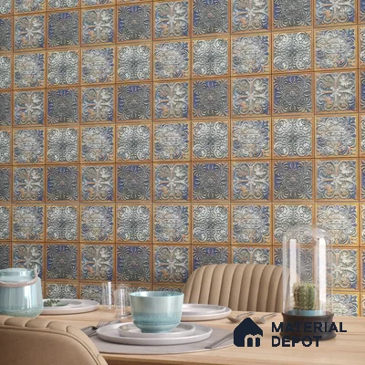 Moroccan Wall Tile TL 06334 Oristone 12 inch x 12 inch Ceramic Matte Finish - 9.5 mm | Suitable for Accent/Feature Walls, Bathroom, Kitchen, Dining Area | Please Expect a Slight Variation of Pattern