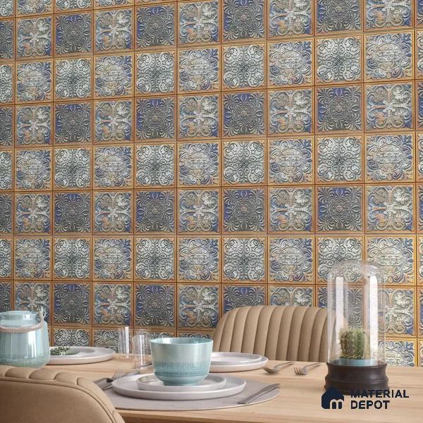 Moroccan Wall Tile TL 06334 Oristone 12 inch x 12 inch Ceramic Matte Finish - 9.5 mm | Suitable for Accent/Feature Walls, Bathroom, Kitchen, Dining Area | Please Expect a Slight Variation of Pattern