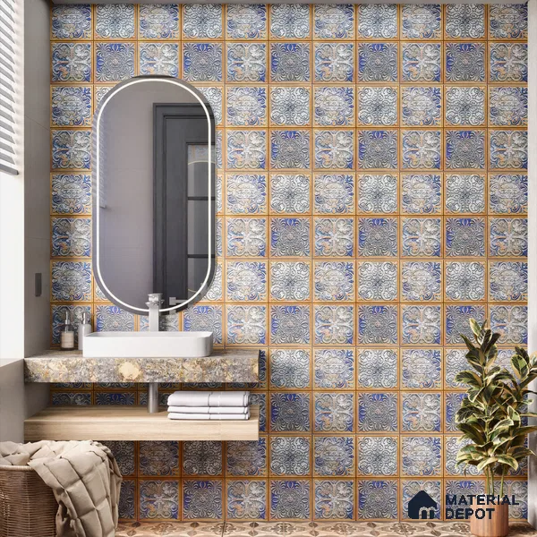 Moroccan Wall Tile TL 06334 Oristone 12 inch x 12 inch Ceramic Matte Finish - 9.5 mm | Suitable for Accent/Feature Walls, Bathroom, Kitchen, Dining Area | Please Expect a Slight Variation of Pattern