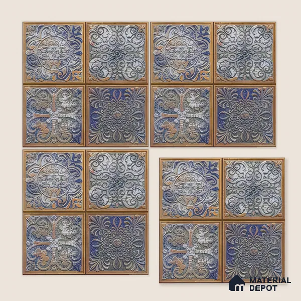 Moroccan Wall Tile TL 06334 Oristone 12 inch x 12 inch Ceramic Matte Finish - 9.5 mm | Suitable for Accent/Feature Walls, Bathroom, Kitchen, Dining Area | Please Expect a Slight Variation of Pattern
