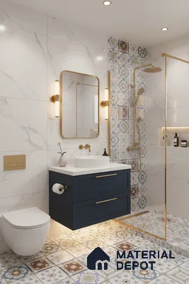 Moroccan Wall & Floor Tile TL 06335 B Mesh 12 inch x 12 inch Ceramic Matte Finish - 9.5 mm | Suitable for Accent/Feature Walls, Bathroom, Kitchen, Dining Area | Please Expect a Slight Variation of Pattern