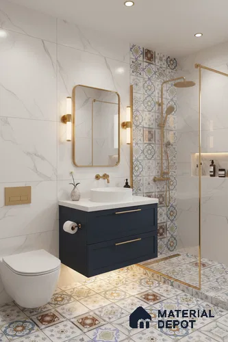 Moroccan Wall & Floor Tile TL 06335 B Mesh 12 inch x 12 inch Ceramic Matte Finish - 9.5 mm | Suitable for Accent/Feature Walls, Bathroom, Kitchen, Dining Area | Please Expect a Slight Variation of Pattern