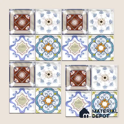 Moroccan Wall & Floor Tile TL 06335 B Mesh 12 inch x 12 inch Ceramic Matte Finish - 9.5 mm | Suitable for Accent/Feature Walls, Bathroom, Kitchen, Dining Area | Please Expect a Slight Variation of Pattern