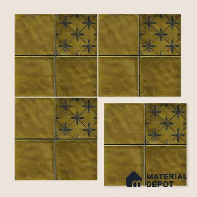 Moroccan Wall Tile TL 06335 Linea 12 inch x 12 inch Ceramic Matte Finish - 9.5 mm | Suitable for Accent/Feature Walls, Bathroom, Kitchen, Dining Area | Please Expect a Slight Variation of Pattern