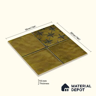 Moroccan Wall Tile TL 06335 Linea 12 inch x 12 inch Ceramic Matte Finish - 9.5 mm | Suitable for Accent/Feature Walls, Bathroom, Kitchen, Dining Area | Please Expect a Slight Variation of Pattern