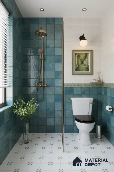 Subway  Wall Tile TL 06336  Patrinet 12 inch x 12 inch Ceramic Glossy Finish - 9.5 mm | Suitable for Accent / Feature Walls, Bathroom, Kitchen Wall & Backsplashes | Please Expect a Slight Variation of Pattern (Sample)
