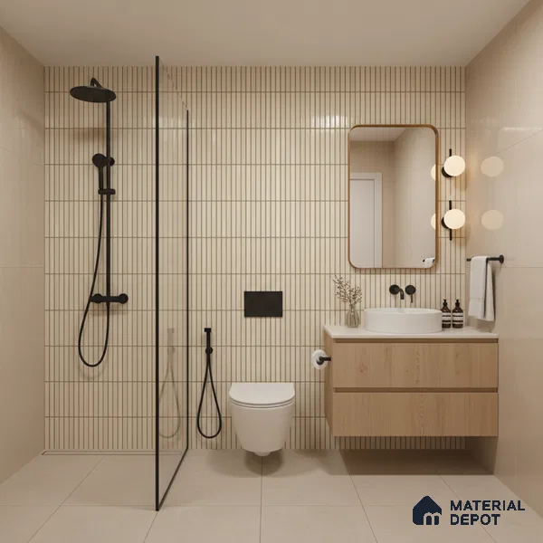 Faux Subway Wall Tile TL 06339 B  Kitkat Chocogrid 12 inch x 12 inch Ceramic Glossy Finish - 9.5 mm | Suitable for Accent / Feature Walls, Bathroom, Kitchen Wall & Backsplashes | Please Expect a Slight Variation of Pattern (Sample)