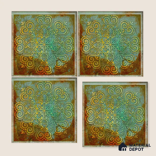Moroccan Wall Tile TL 06339 C Artiflow 12 inch x 12 inch Ceramic Matte Finish - 9.5 mm | Suitable for Accent/Feature Walls, Bathroom, Kitchen, Dining Area | Please Expect a Slight Variation of Pattern