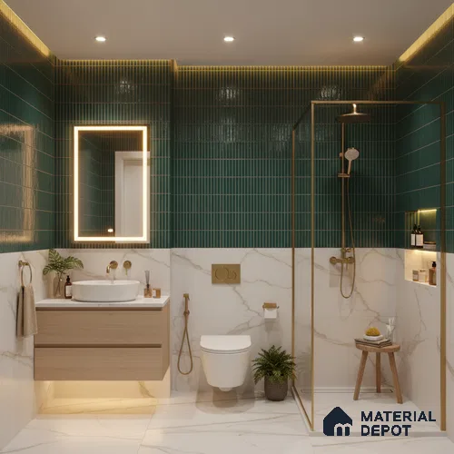 Faux Subway Wall Tile TL 06339  Kitkat Stripora 12 inch x 12 inch Ceramic Glossy Finish - 9.5 mm | Suitable for Accent / Feature Walls, Bathroom, Kitchen Wall & Backsplashes | Please Expect a Slight Variation of Pattern