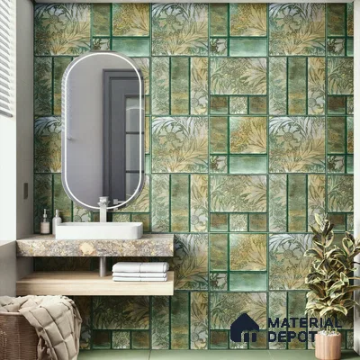 Moroccan Wall Tile TL 06340 B Patternix 12 inch x 12 inch Ceramic Matte Finish - 9.5 mm | Suitable for Accent/Feature Walls, Bathroom, Kitchen, Dining Area | Please Expect a Slight Variation of Pattern