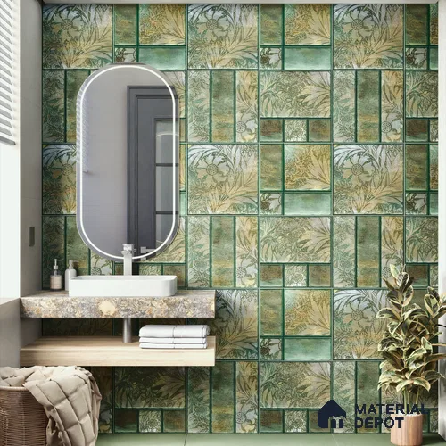 Moroccan Wall Tile TL 06340 B Patternix 12 inch x 12 inch Ceramic Matte Finish - 9.5 mm | Suitable for Accent/Feature Walls, Bathroom, Kitchen, Dining Area | Please Expect a Slight Variation of Pattern