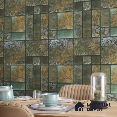 Moroccan Wall Tile TL 06340 B Patternix 12 inch x 12 inch Ceramic Matte Finish - 9.5 mm | Suitable for Accent/Feature Walls, Bathroom, Kitchen, Dining Area | Please Expect a Slight Variation of Pattern