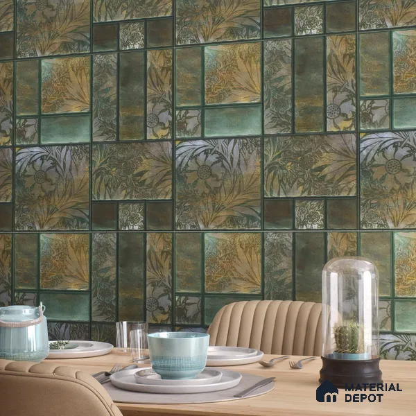 Moroccan Wall Tile TL 06340 B Patternix 12 inch x 12 inch Ceramic Matte Finish - 9.5 mm | Suitable for Accent/Feature Walls, Bathroom, Kitchen, Dining Area | Please Expect a Slight Variation of Pattern