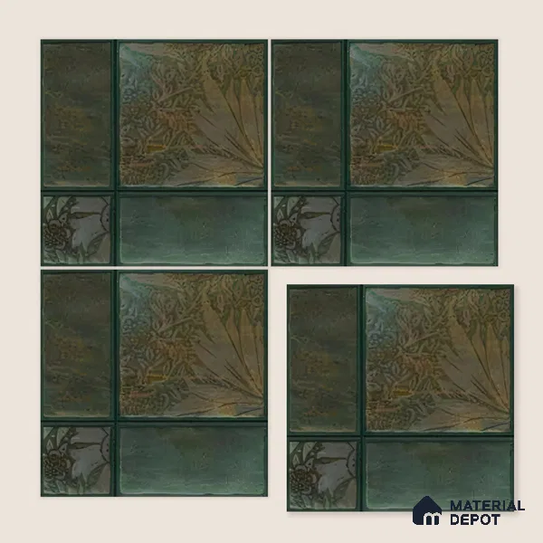 Moroccan Wall Tile TL 06340 B Patternix 12 inch x 12 inch Ceramic Matte Finish - 9.5 mm | Suitable for Accent/Feature Walls, Bathroom, Kitchen, Dining Area | Please Expect a Slight Variation of Pattern