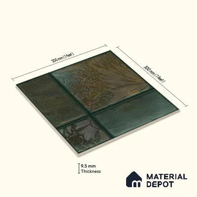 Moroccan Wall Tile TL 06340 B Patternix 12 inch x 12 inch Ceramic Matte Finish - 9.5 mm | Suitable for Accent/Feature Walls, Bathroom, Kitchen, Dining Area | Please Expect a Slight Variation of Pattern