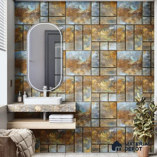 Moroccan Wall Tile TL 06340 Threadora 12 inch x 12 inch Ceramic Matte Finish - 9.5 mm | Suitable for Accent/Feature Walls, Bathroom, Kitchen, Dining Area | Please Expect a Slight Variation of Pattern