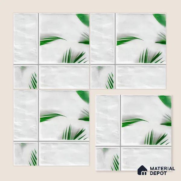 Moroccan Wall Tile TL 06341 Filigra 12 inch x 12 inch Ceramic Matte Finish - 9.5 mm | Suitable for Bathroom, Kitchen, Balcony | Please Expect a Slight Variation of Pattern