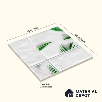 Moroccan Wall Tile TL 06341 Filigra 12 inch x 12 inch Ceramic Matte Finish - 9.5 mm | Suitable for Bathroom, Kitchen, Balcony | Please Expect a Slight Variation of Pattern