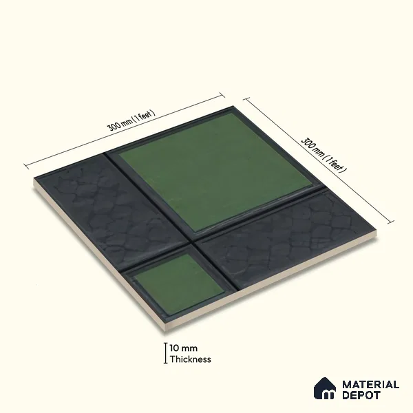 Moroccan Wall Tile TL 06343 Desigra 12 inch x 12 inch Ceramic Matte Finish - 9.5 mm | Suitable for Bathroom, Kitchen, Balcony | Please Expect a Slight Variation of Pattern