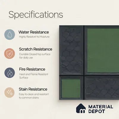 Moroccan Wall Tile TL 06343 Desigra 12 inch x 12 inch Ceramic Matte Finish - 9.5 mm | Suitable for Bathroom, Kitchen, Balcony | Please Expect a Slight Variation of Pattern