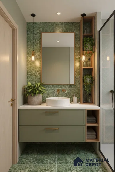 Moroccan Wall Tile TL 06344 Florama 12 inch x 12 inch Ceramic Matte Finish - 9.5 mm | Suitable for Accent / Feature Walls, Bathroom, Kitchen Wall & Backsplashes | Please Expect a Slight Variation of Pattern (Sample)