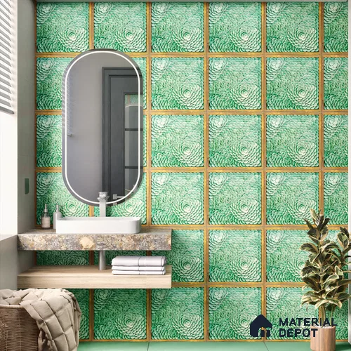 Moroccan Wall Tile TL 06344 Florama 12 inch x 12 inch Ceramic Matte Finish - 9.5 mm | Suitable for Accent/Feature Walls, Dining Area, Kitchen | Please Expect a Slight Variation of Pattern