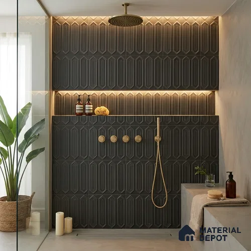 Faux Subway Wall Tile TL 06345 B  Picket Borderline 12 inch x 12 inch Ceramic Matte Finish - 9.5 mm | Suitable for Accent / Feature Walls, Bathroom, Kitchen Wall & Backsplashes | Please Expect a Slight Variation of Pattern