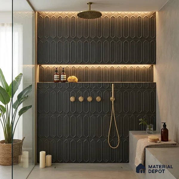 Faux Subway Wall Tile TL 06345 B  Picket Borderline 12 inch x 12 inch Ceramic Matte Finish - 9.5 mm | Suitable for Accent / Feature Walls, Bathroom, Kitchen Wall & Backsplashes | Please Expect a Slight Variation of Pattern