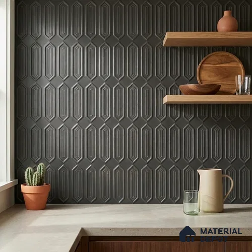 Faux Subway Wall Tile TL 06345 B Picket Borderline 12 inch x 12 inch Ceramic Matte Finish - 9.5 mm | Suitable for Accent / Feature Walls, Bathroom, Kitchen Wall & Backsplashes | Please Expect a Slight Variation of Pattern