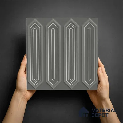 Faux Subway Wall Tile TL 06345 C  Picket Edgora 12 inch x 12 inch Ceramic Matte Finish - 9.5 mm | Suitable for Accent / Feature Walls, Bathroom, Kitchen Wall & Backsplashes | Please Expect a Slight Variation of Pattern