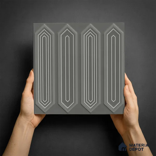 Faux Subway Wall Tile TL 06345 C Picket Edgora 12 inch x 12 inch Ceramic Matte Finish - 9.5 mm | Suitable for Accent / Feature Walls, Bathroom, Kitchen Wall & Backsplashes | Please Expect a Slight Variation of Pattern