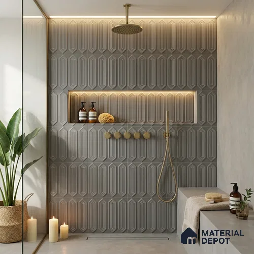 Faux Subway Wall Tile TL 06345 C  Picket Edgora 12 inch x 12 inch Ceramic Matte Finish - 9.5 mm | Suitable for Accent / Feature Walls, Bathroom, Kitchen Wall & Backsplashes | Please Expect a Slight Variation of Pattern