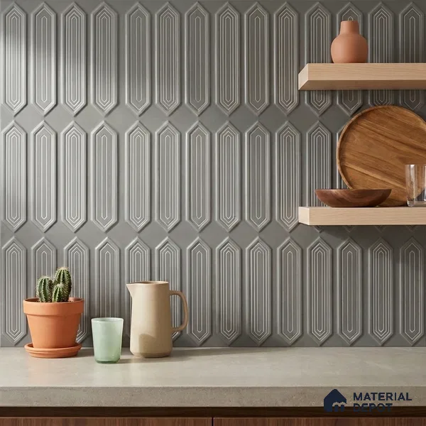 Faux Subway Wall Tile TL 06345 C  Picket Edgora 12 inch x 12 inch Ceramic Matte Finish - 9.5 mm | Suitable for Accent / Feature Walls, Bathroom, Kitchen Wall & Backsplashes | Please Expect a Slight Variation of Pattern