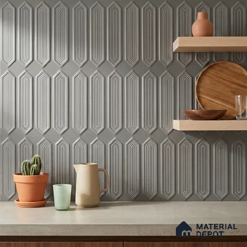 Faux Subway Wall Tile TL 06345 C Picket Edgora 12 inch x 12 inch Ceramic Matte Finish - 9.5 mm | Suitable for Accent / Feature Walls, Bathroom, Kitchen Wall & Backsplashes | Please Expect a Slight Variation of Pattern