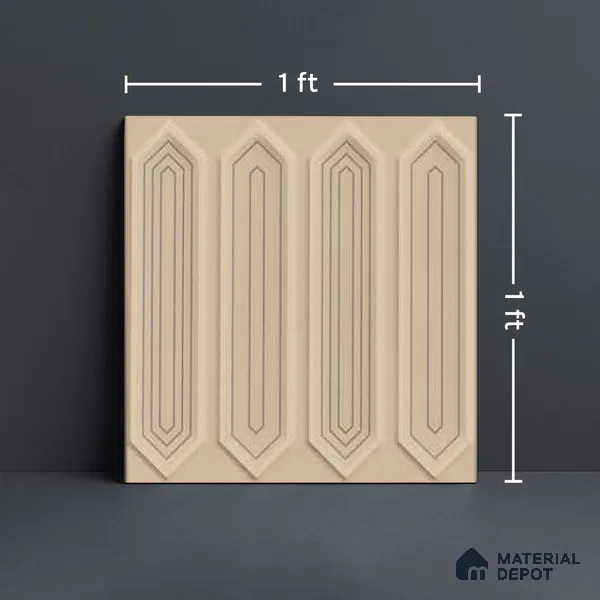 Faux Subway Wall Tile TL 06345 Picket Fence Flow 12 inch x 12 inch Ceramic Matte Finish - 9.5 mm | Suitable for Accent / Feature Walls, Bathroom, Kitchen Wall & Backsplashes | Please Expect a Slight Variation of Pattern