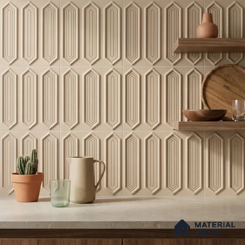 Faux Subway Wall Tile TL 06345 Picket Fence Flow 12 inch x 12 inch Ceramic Matte Finish - 9.5 mm | Suitable for Accent / Feature Walls, Bathroom, Kitchen Wall & Backsplashes | Please Expect a Slight Variation of Pattern