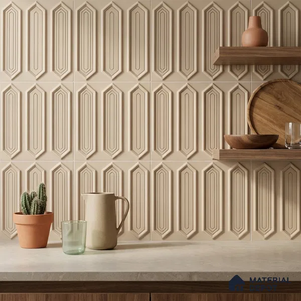 Faux Subway Wall Tile TL 06345 Picket Fence Flow 12 inch x 12 inch Ceramic Matte Finish - 9.5 mm | Suitable for Accent / Feature Walls, Bathroom, Kitchen Wall & Backsplashes | Please Expect a Slight Variation of Pattern